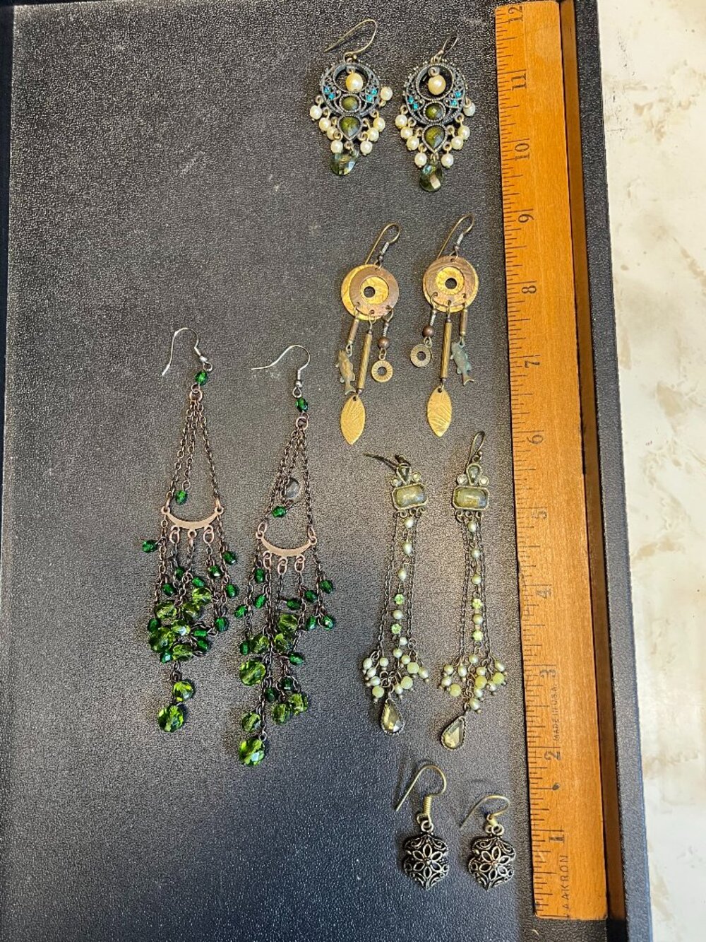 5 Pair Goldtone Boho Earrings